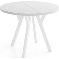 ESSTISCH Vero rund ausziehbar verlängerbar, Weiss 80-130/80/77 cm - Weiß, Holz/Holzwerkstoff (80/130/77cm) - WFL GROUP