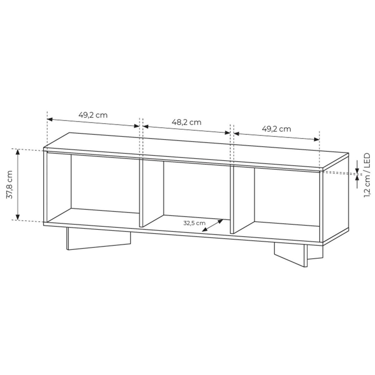 TV-LOWBOARD Semi 153 cm - Beige, Holzwerkstoff (153.9/54.4/40cm) - Selsey