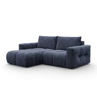 ECKSOFA VERONA 3-Sitzer links, Marineblau - Blau/Schwarz, Holz/Textil (224/173cm) - Courtois Laville