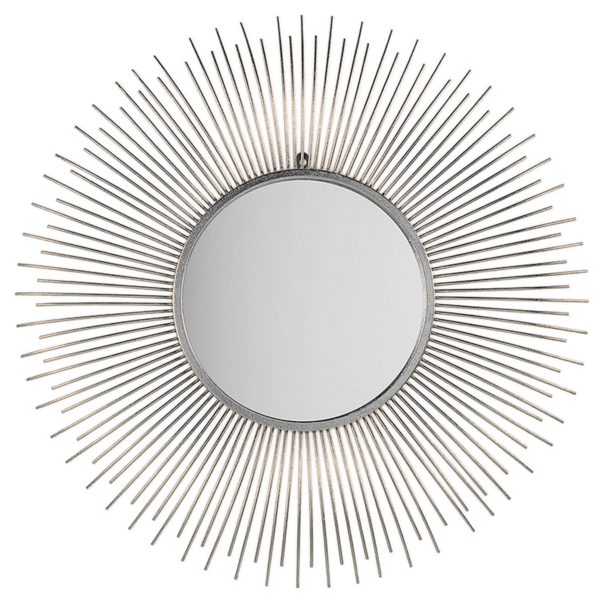 WANDSPIEGEL silber Sonnenoptik 80 cm Cilly - Silberfarben, Metall (80/80/3cm) - Beliani