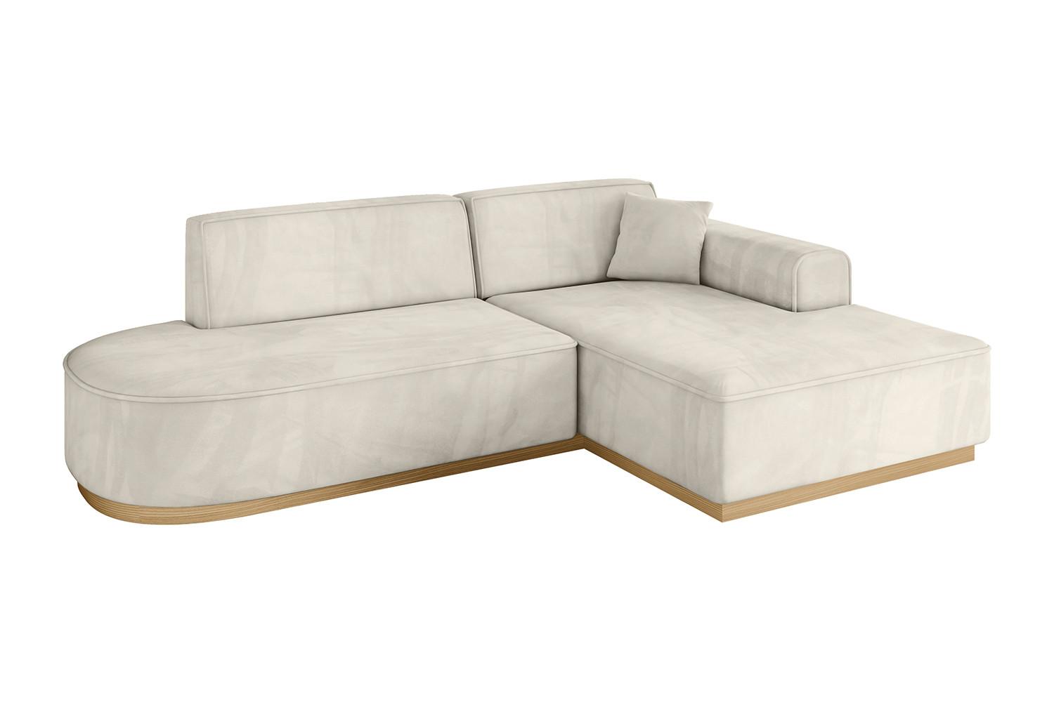 ECKSOFA Ottomane Rechts IREA-L1-v2 - 234x171x83 cm Dunkelgrau - Ecru, Holzwerkstoff/Textil (171/234cm) - ALTDECOR