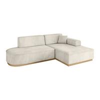 ECKSOFA Ottomane Rechts IREA-L1-v2 - 234x171x83 cm Dunkelgrau - Ecru, Holzwerkstoff/Textil (171/234cm) - ALTDECOR