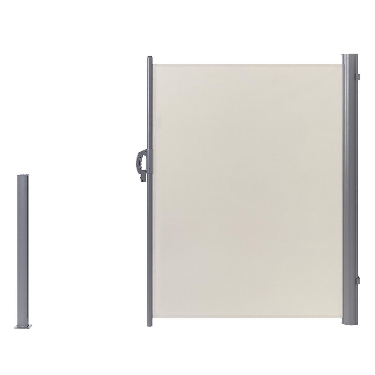 SEITENMARKISE beige ausziehbar 160/300 cm Dorio - Beige/Silberfarben, Kunststoff (305/160/9cm) - Beliani