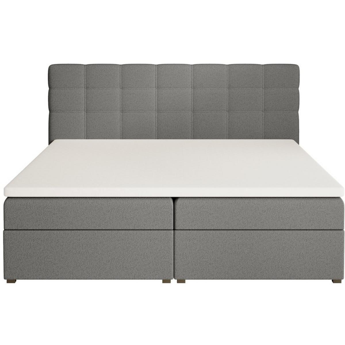 POLSTERBETT Topiq I 184/203/103 dunkelgrau, Bouclé-Stoff - Dunkelgrau, Holzwerkstoff (180/200cm) - Beautysofa