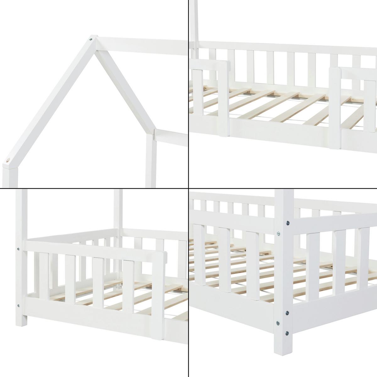 HAUSBETT Sisimiut - Weiß, Holz (90/200cm) - [en.casa]