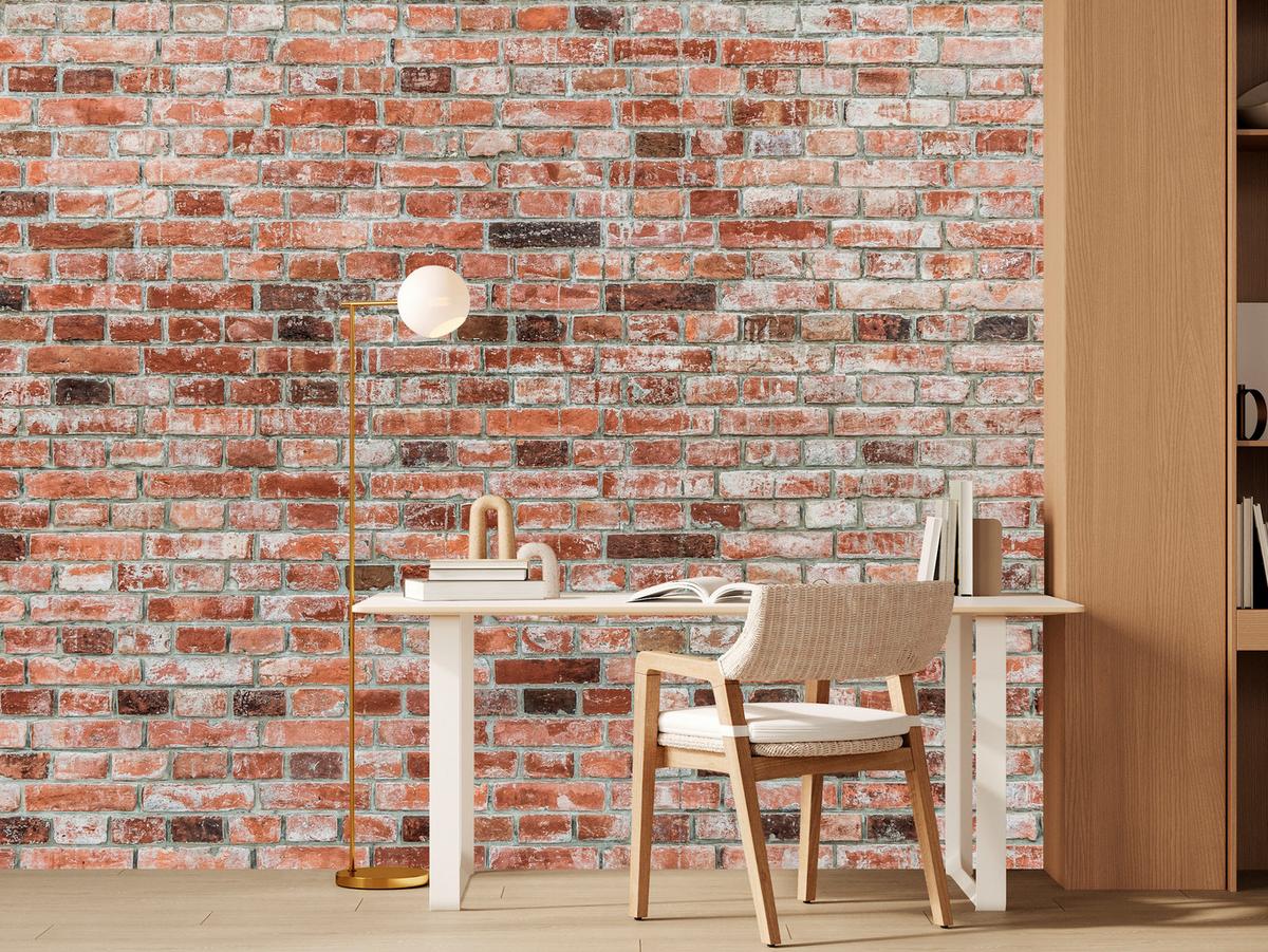 FOTOTAPETE für Büro Ziegelmauer Wand Abstraktion 200x140 - Braun, Papier (200/140cm) - Muralo