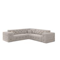 ECKSOFA Chantal In Moly - Creme, Holzwerkstoff/Textil (246/246cm) - Fun Möbel