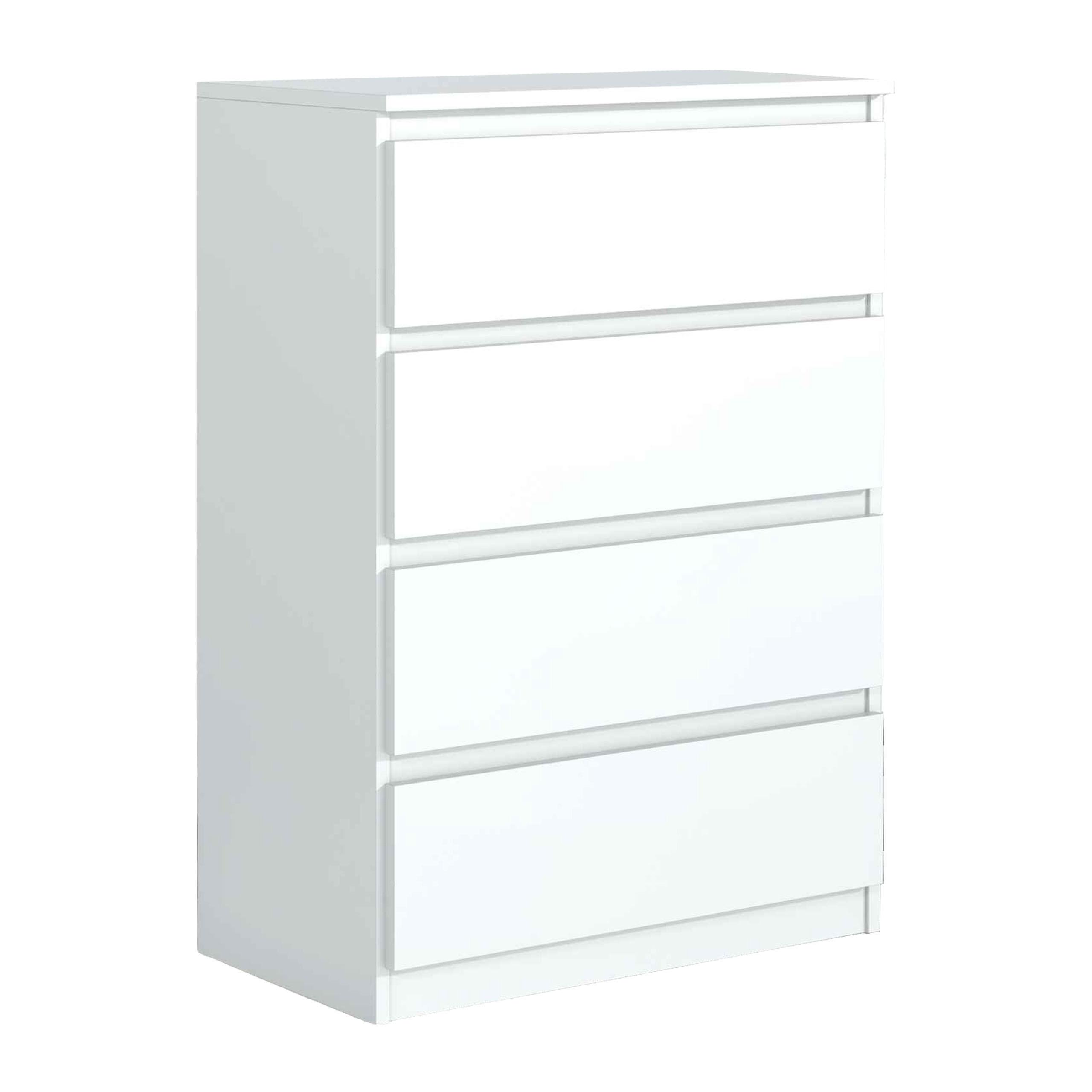 KOMMODE NUDO 70/102/39cm mit 4 Schubladen Türen Weiß - Weiß, Holzwerkstoff (70/102/39cm) - MASSENO