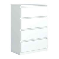 KOMMODE NUDO 70/102/39cm mit 4 Schubladen Türen Weiß - Weiß, Holzwerkstoff (70/102/39cm) - MASSENO