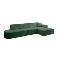 ECKSOFA Ottomane Rechts IREA-L2-v3 - 327x165x77 cm Grün - Currygelb, Holzwerkstoff/Textil (327/165cm) - ALTDECOR