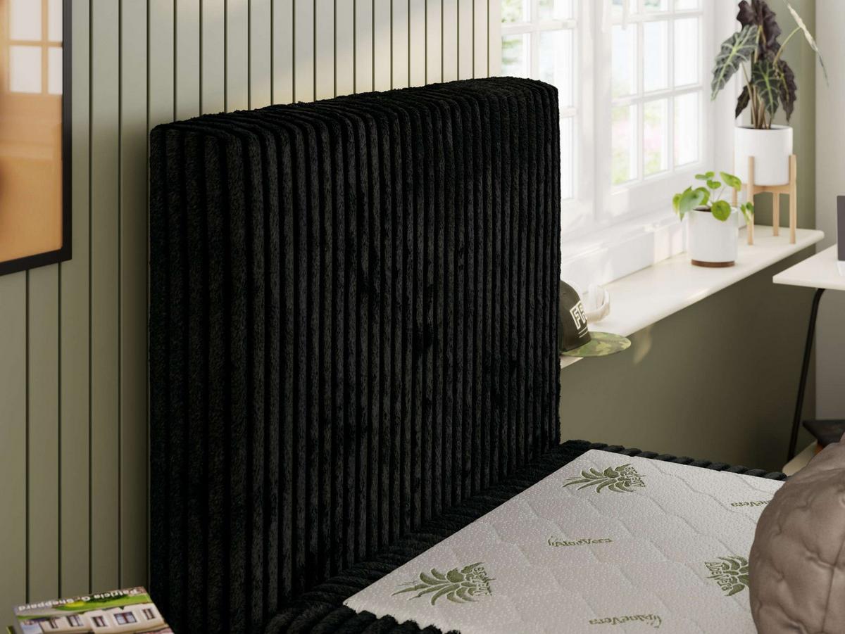 JUGENDBETT TILIO 90/200 - Schwarz - H3 - Links Seite - Schwarz, Textil (90/200cm) - MKS