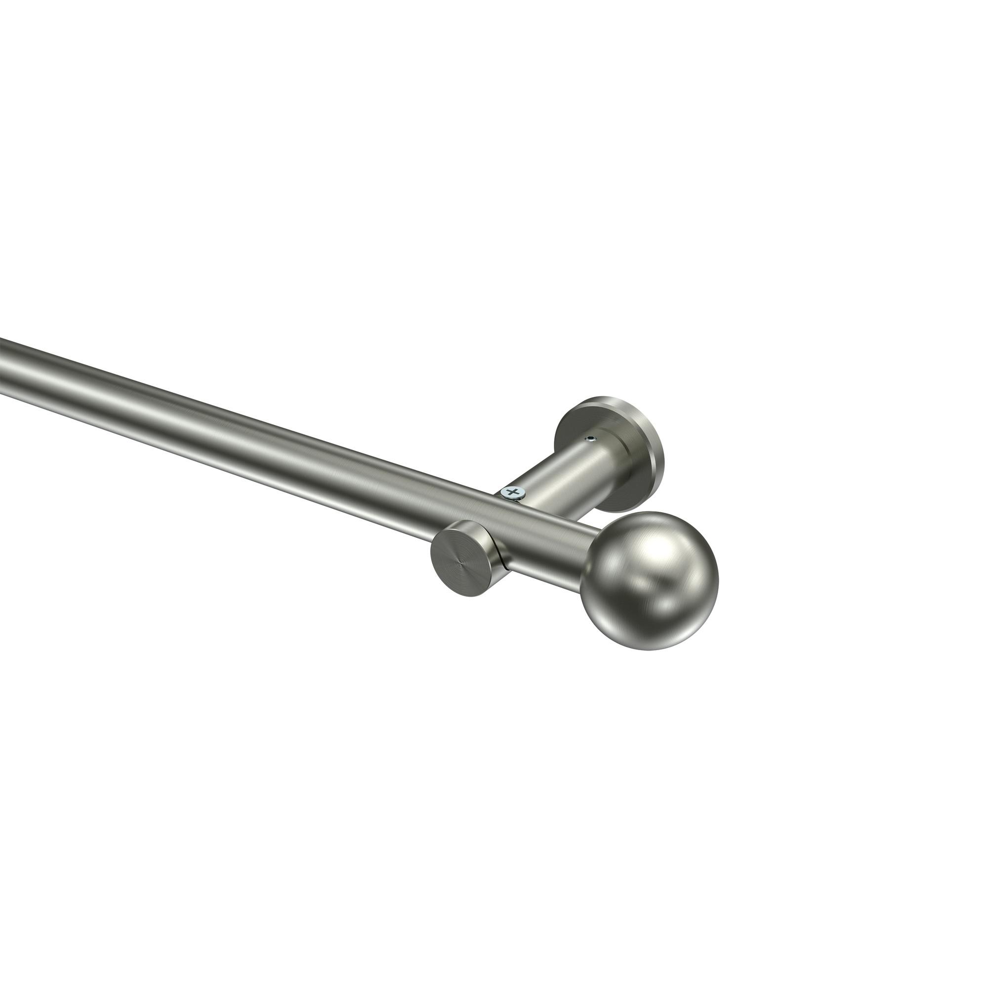 GARDINENSTANGE Platon Luino 480 cm (geteilt in 3 x 160 cm), 1-läufig (ohne Ringe), 20 mm Ø Edelstahl-Optik - Edelstahlfarben, Metall (480cm) - INTERDECO