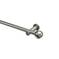 GARDINENSTANGE Platon Luino 480 cm (geteilt in 3 x 160 cm), 1-läufig (ohne Ringe), 20 mm Ø Edelstahl-Optik - Edelstahlfarben, Metall (480cm) - INTERDECO