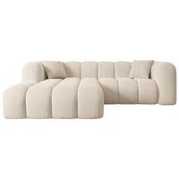 ECKSOFA Ottomane Links OLEA-L1 - 231x173x74 cm Beige - Beige/Schwarz, Holzwerkstoff/Kunststoff (190/242cm) - ALTDECOR