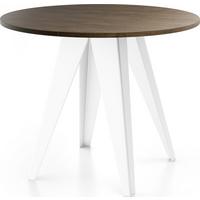 ESSTISCH Griffin runder ausziehbarer, Lefkas Eiche 100-140/100/76 cm - Alteiche/Weiß, Holzwerkstoff/Metall (100/140/76cm) - WFL GROUP