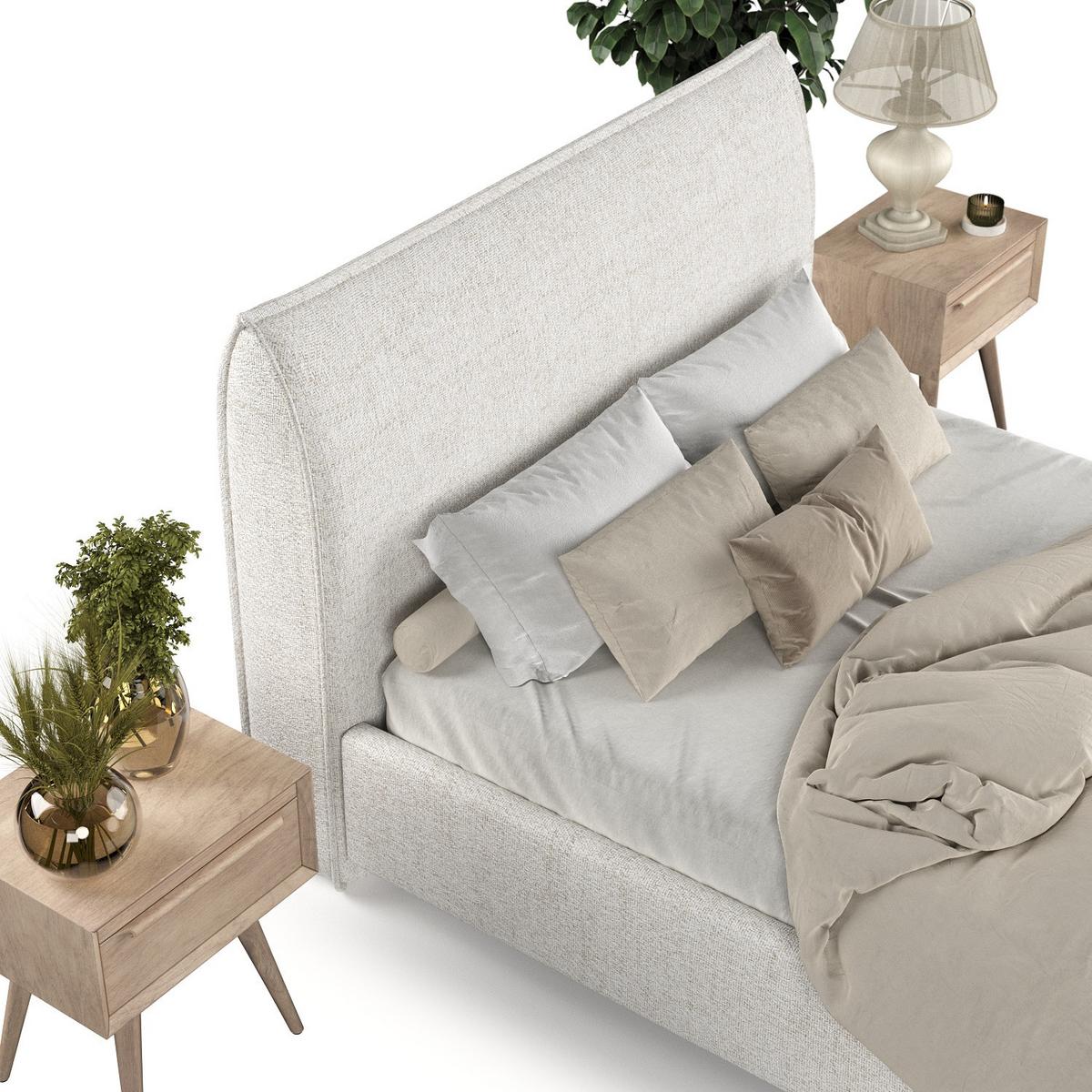 POLSTERBETT Mira 120/200 cm Creme im Neve Stoff - Creme/Naturfarben, Holz/Holzwerkstoff (120/200cm) - AltaBeds