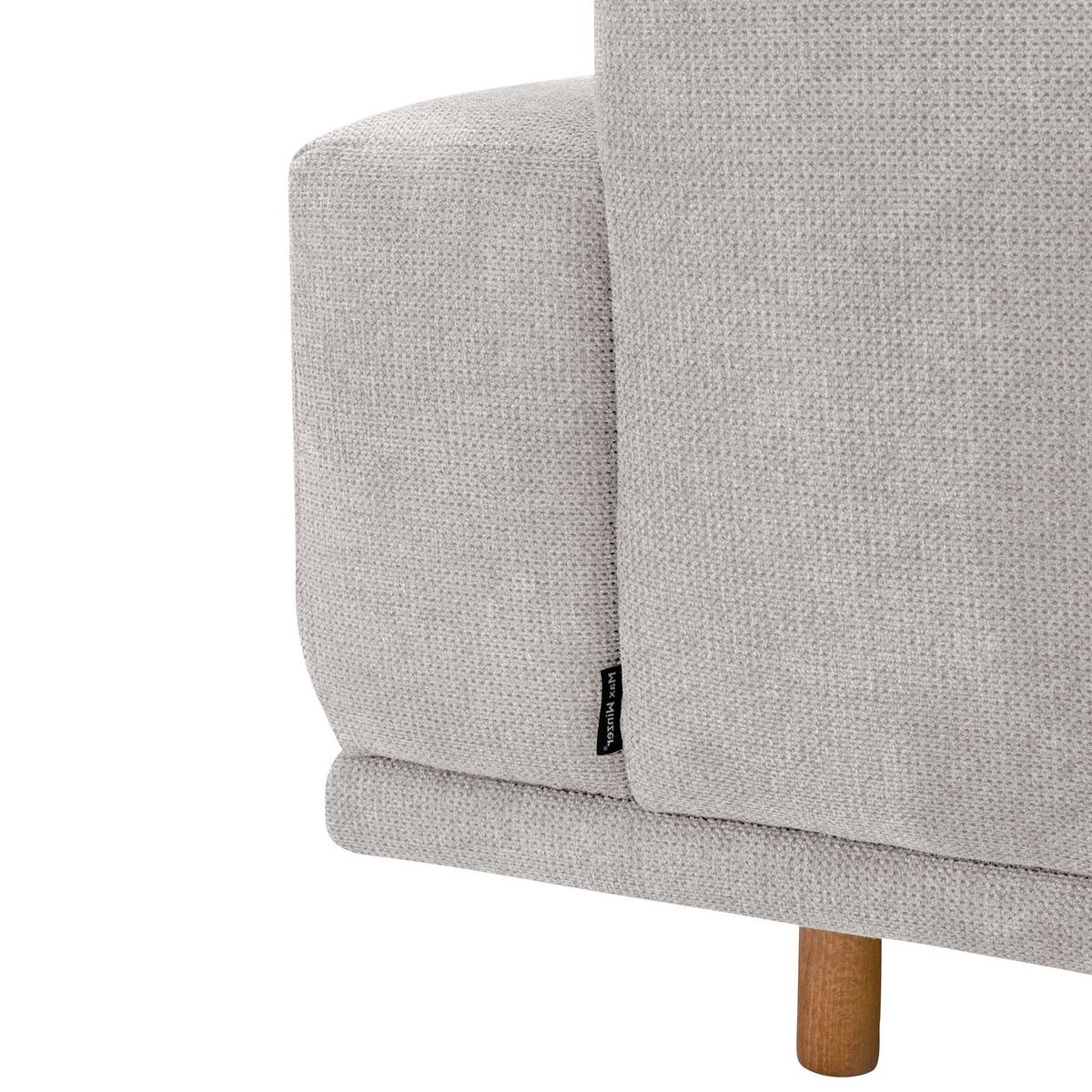 ECKSOFA mit Longchair rechts Kattryna Flachgewebe silber - Silberfarben, Kunststoff (133/283cm) - 58aufmkessel
