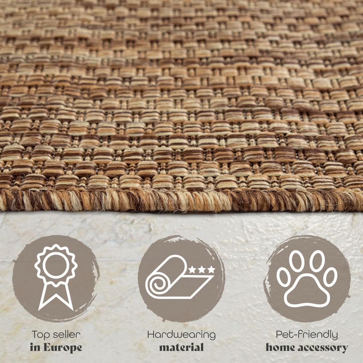 OUTDOORTEPPICH Coffee Ø 120 cm - Dunkelbraun, Kunststoff (120/120cm) - TT Home