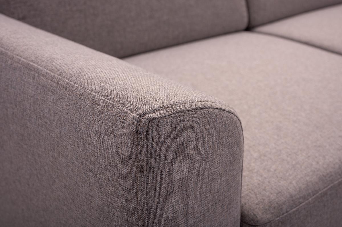 ECKSOFA SAPORE Beige Geflochtener Stoff mit Schlaffunktion - Beige, Holz (235/170cm) - MASSENO