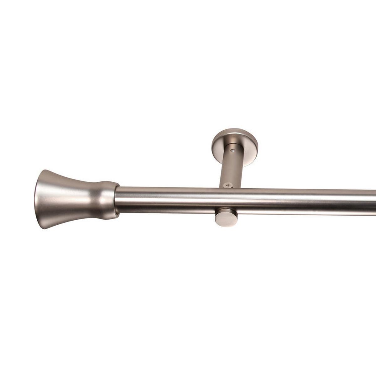 GARDINENSTANGE auf Maß 1-lauf Wandmontage Kegel 480cm - Silberfarben, Metall (480cm) - Deco-Raum