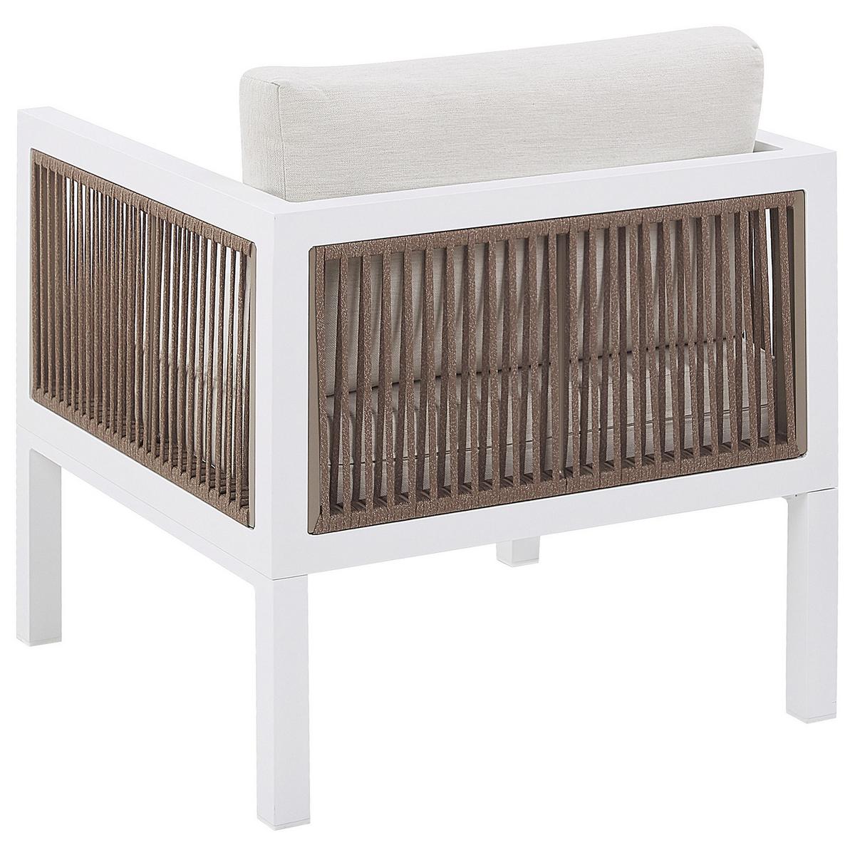 LOUNGE-SET 5-sitzer Aluminium Weiß Borello - Weiß, Metall - Beliani