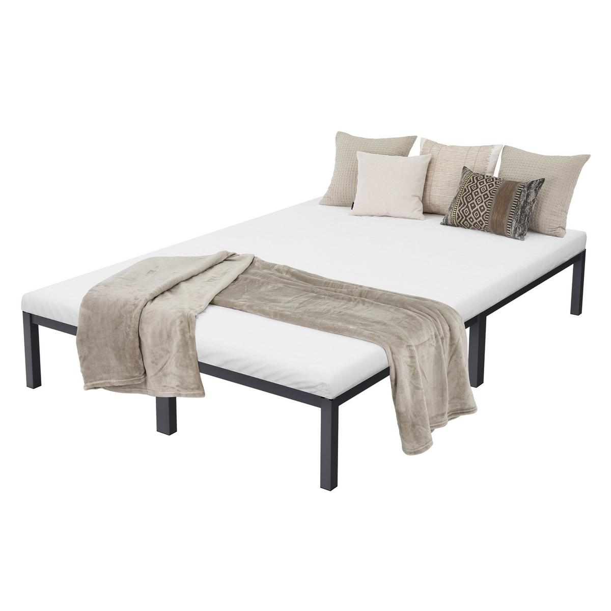 METALLBETT 140x200 cm mit Lattenrost Anthrazit auf Stahlrahmen - Anthrazit, Metall (140/200cm) - ML-DESIGN