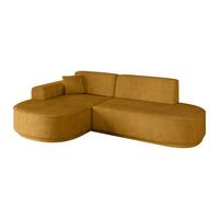 ECKSOFA Ottomane Links MARI-L1-v3 - 243x171x83 cm Senfgelb Cord - Gelb/Schwarz, Holzwerkstoff/Kunststoff (243/171cm) - ALTDECOR
