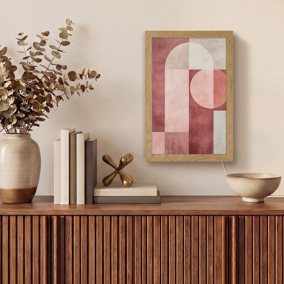 WANDLEUCHTE Figuren - Abstrakt - Rosa 20x30 cm - Altrosa, Holzwerkstoff (20/30/8cm) - OnlyWow