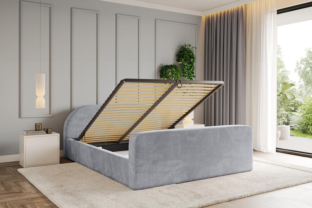 POLSTERBETT mit Bettkasten, Fußteil und Lattenrost, Boxbett mit Matratze H3/H4 - TIVON-Z-V1 180x200 Hellgrau - Hellgrau, Holzwerkstoff/Textil (180/200cm) - ALTDECOR