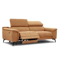 RELAXSOFA FIERO 3-Sitzer mit 1 Relaxfunktion, orange - Schwarz/Orange, Holzwerkstoff/Textil (212/82/103cm) - Wozimo