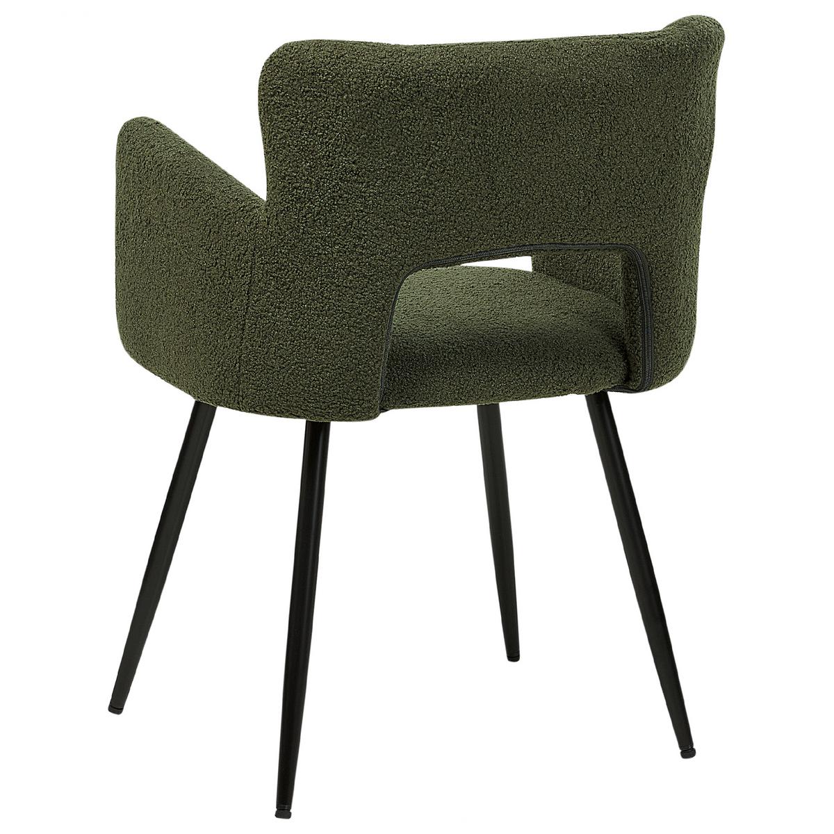 ESSZIMMERSTUHL 2er-Set Samtstoff Dunkelgrün Sanilac - Grün, Textil/Metall (52/75/44cm) - Beliani