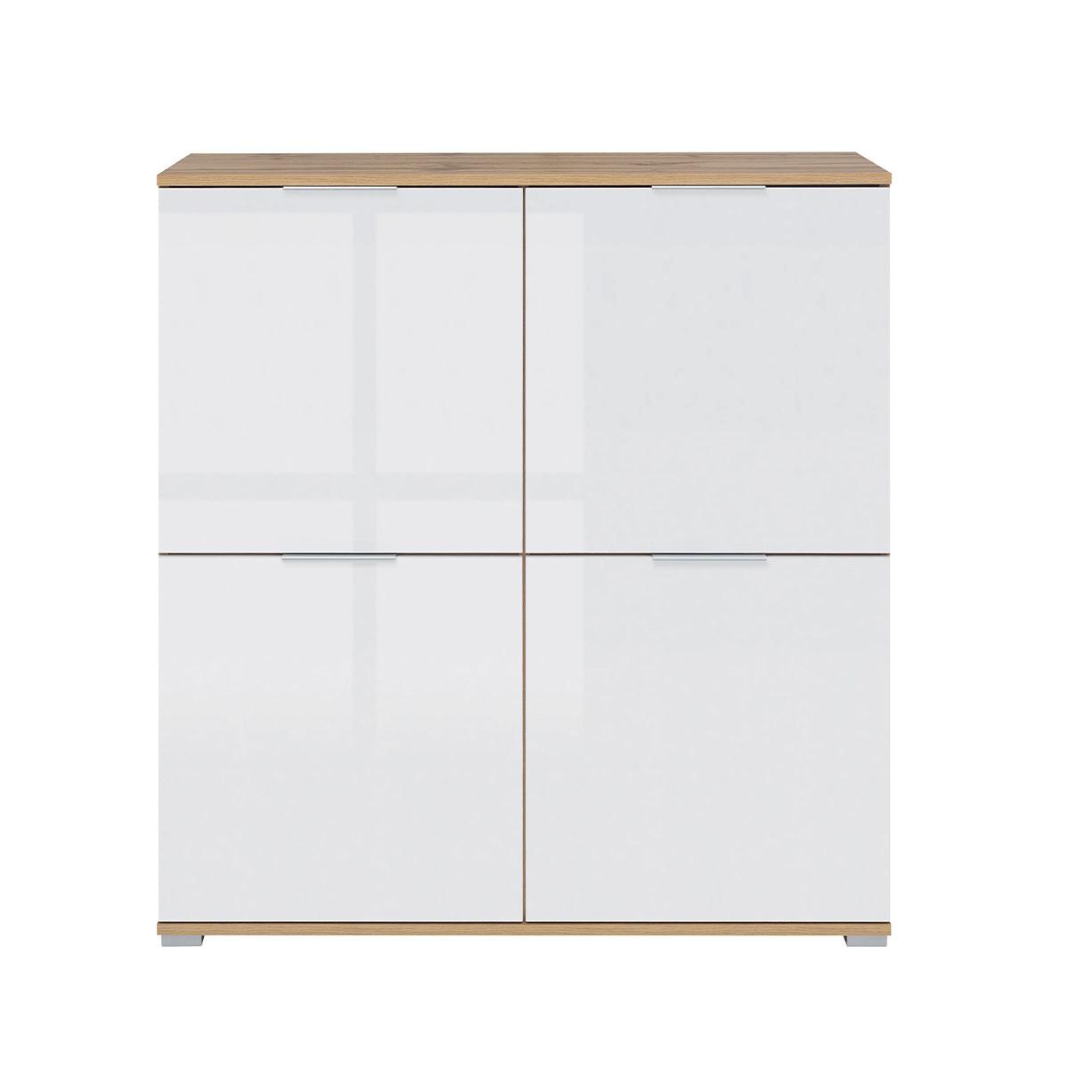 SIDEBOARD Selma Weiß und Holz - Weiß, Holzwerkstoff (104/106/41cm) - Petits-meubles