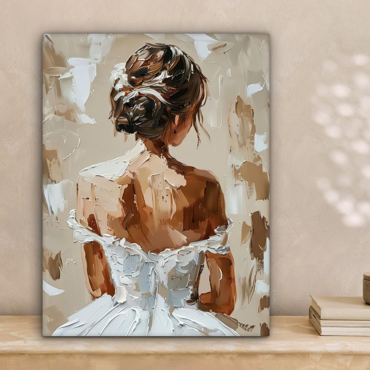 LEINWANDBILD Frau - Farbe - Abstrakt - Beige - Modern Room Decor 30x40 cm - Sandfarben, Textil (30/40cm) - MuchoWow