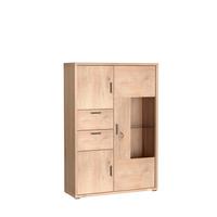 VITRINE BRESSO 168 / 116 cm in Eichefarben - Eichefarben, Holzwerkstoff (116/168/40.5cm) - MASSENO
