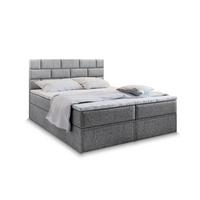 BOXBETT ARINOS 160x200 cm mit Matratze und Topper - Hellgrau - Hellgrau, Holz (160/200cm) - MASSENO