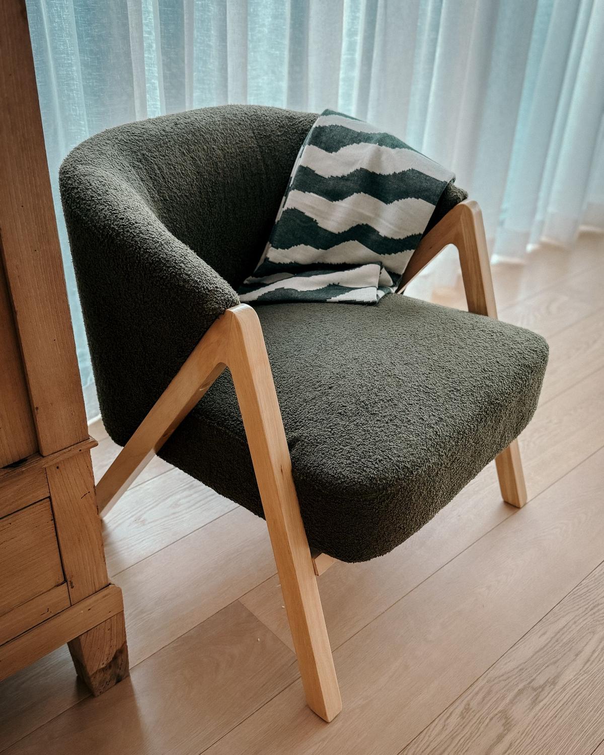 SESSEL Dunkelgrün Skei - Dunkelgrün/Braun, Textil (67/69/66cm) - Beliani