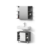BADMÖBEL-SET Fucino Anthrazit 2 Teile - Anthrazit, Holzwerkstoff (80/64/21cm) - Livinity®