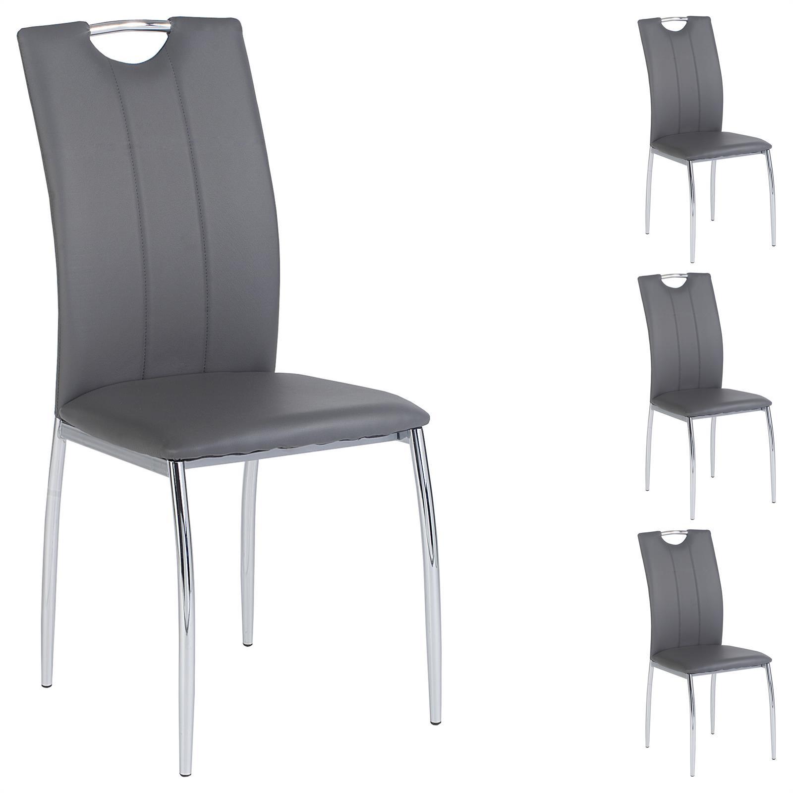 ESSZIMMERSTUHL APOLLO 4er-Set grau - Grau, Textil/Metall (44/98/52cm) - IDIMEX