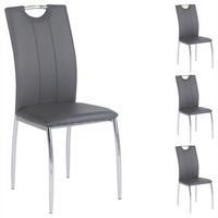 ESSZIMMERSTUHL APOLLO 4er-Set grau - Grau, Textil/Metall (44/98/52cm) - IDIMEX