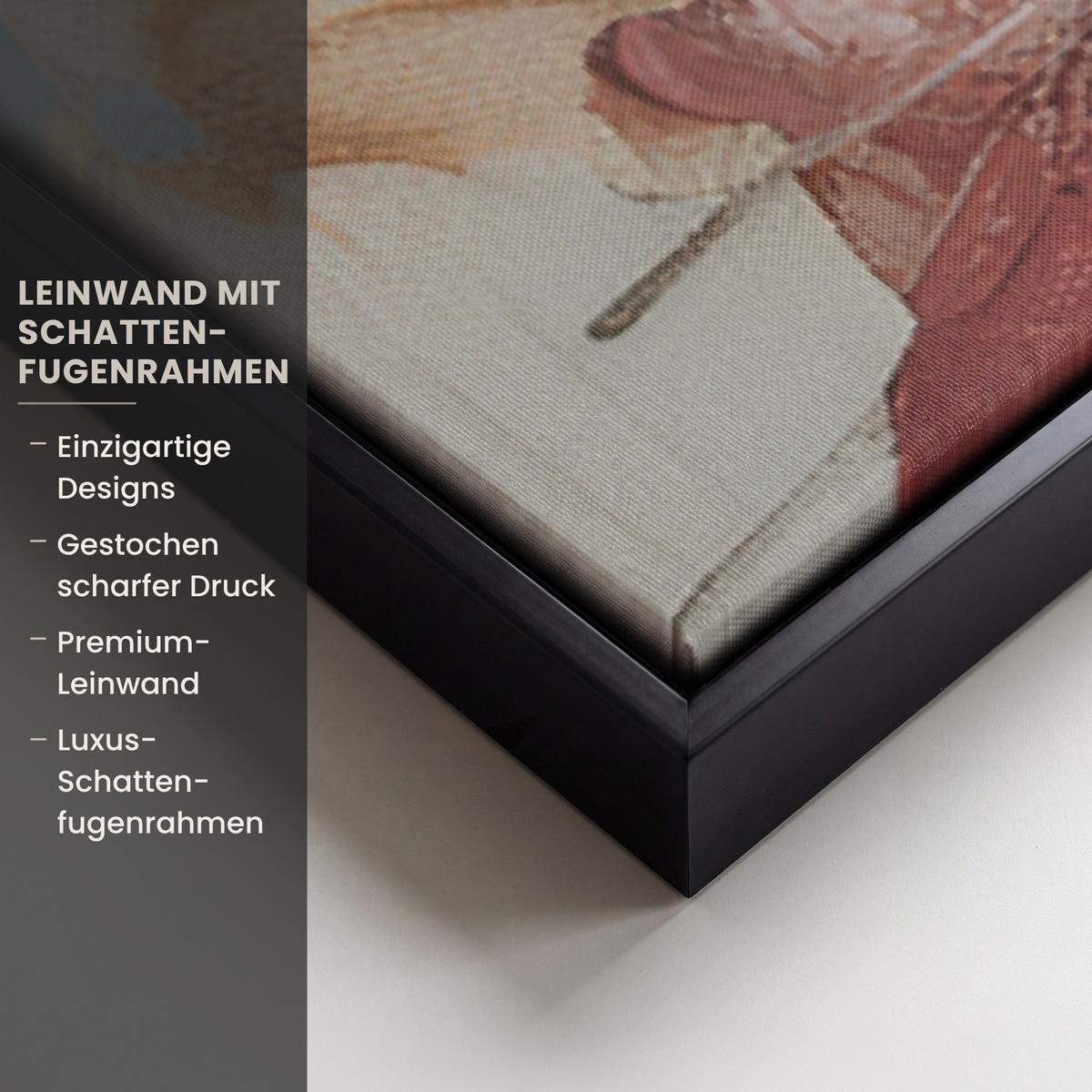 LEINWAND Bilder mit Rahmen - Frau - Lackierung - Porträt - Modern - 100x150 - Altrosa, Textil (100/150cm) - MuchoWow