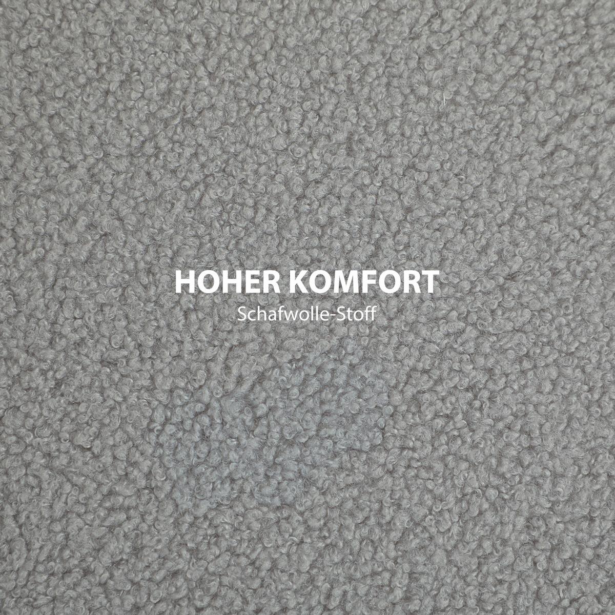 SITZHOCKER Ottomane mit Stauraum Runder Polsterhocker mit Klappdeckel, Grau - Naturfarben/Grau, Eichenholz/Kunststoff (56/42/56cm) - HOMCOM