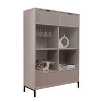 GLASVITRINE groß mit 2 Türen, Beige - Beige, Holzwerkstoff (105/150/41cm) - Idohome