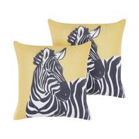 DEKOKISSEN 2er-Set Gelb 45/10 cm Manketti - Gelb, Textil (45/10cm) - Beliani