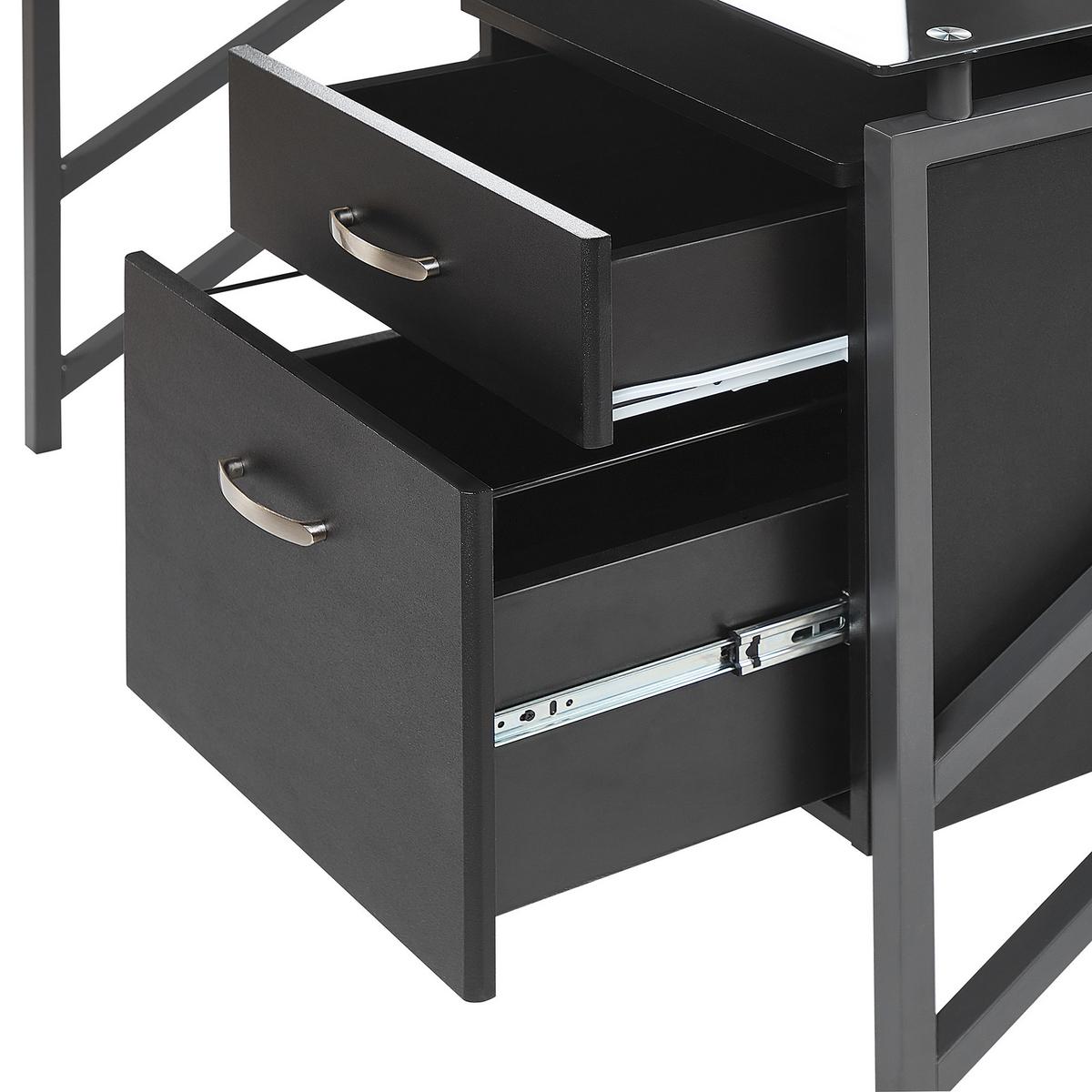 SCHREIBTISCH schwarz 117/57/76 cm Moriton - Schwarz, Holzwerkstoff (57/117/76cm) - Beliani