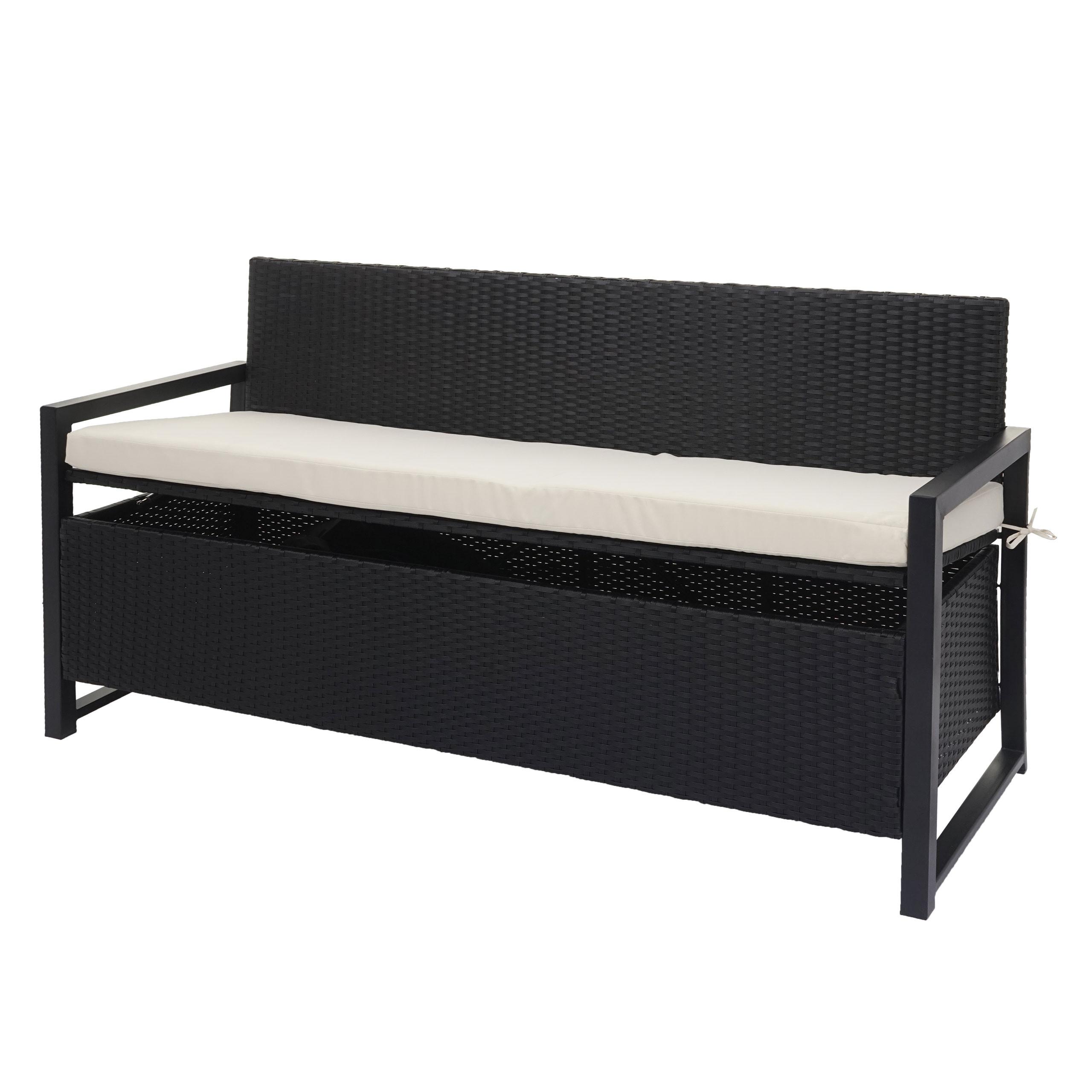 SITZBANK Anthrazit, Cremeweiß - Anthrazit/Weiß, Kunststoff (164/87/57cm) - MCW