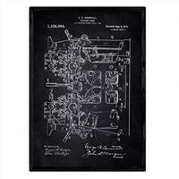 POSTER Druckmaschine Patent A3 Rahmenlos - Schwarz, Papier (29.7/5/42cm) - Nacnic