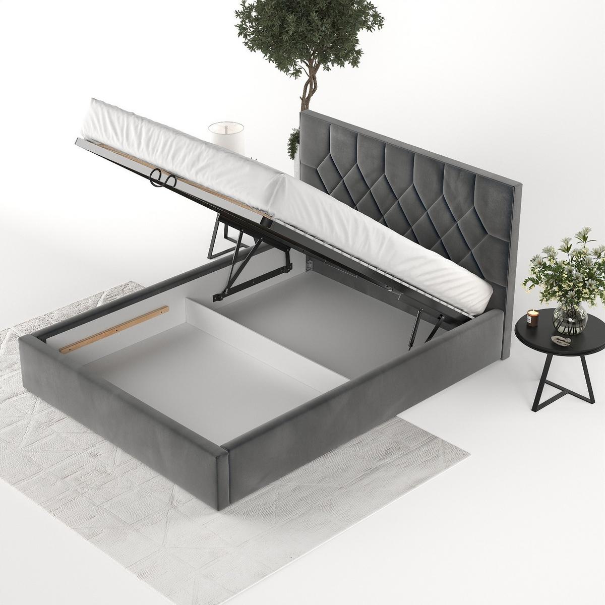 POLSTERBETT Brisa 140/200 cm Anthrazit im Paros Stoff - Anthrazit/Schwarz, Holz/Holzwerkstoff (140/200cm) - AltaBeds