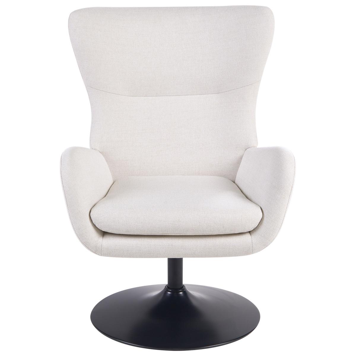 DREHSESSEL Cremeweiß Vigge - Weiß, Textil (70/96/78cm) - Beliani