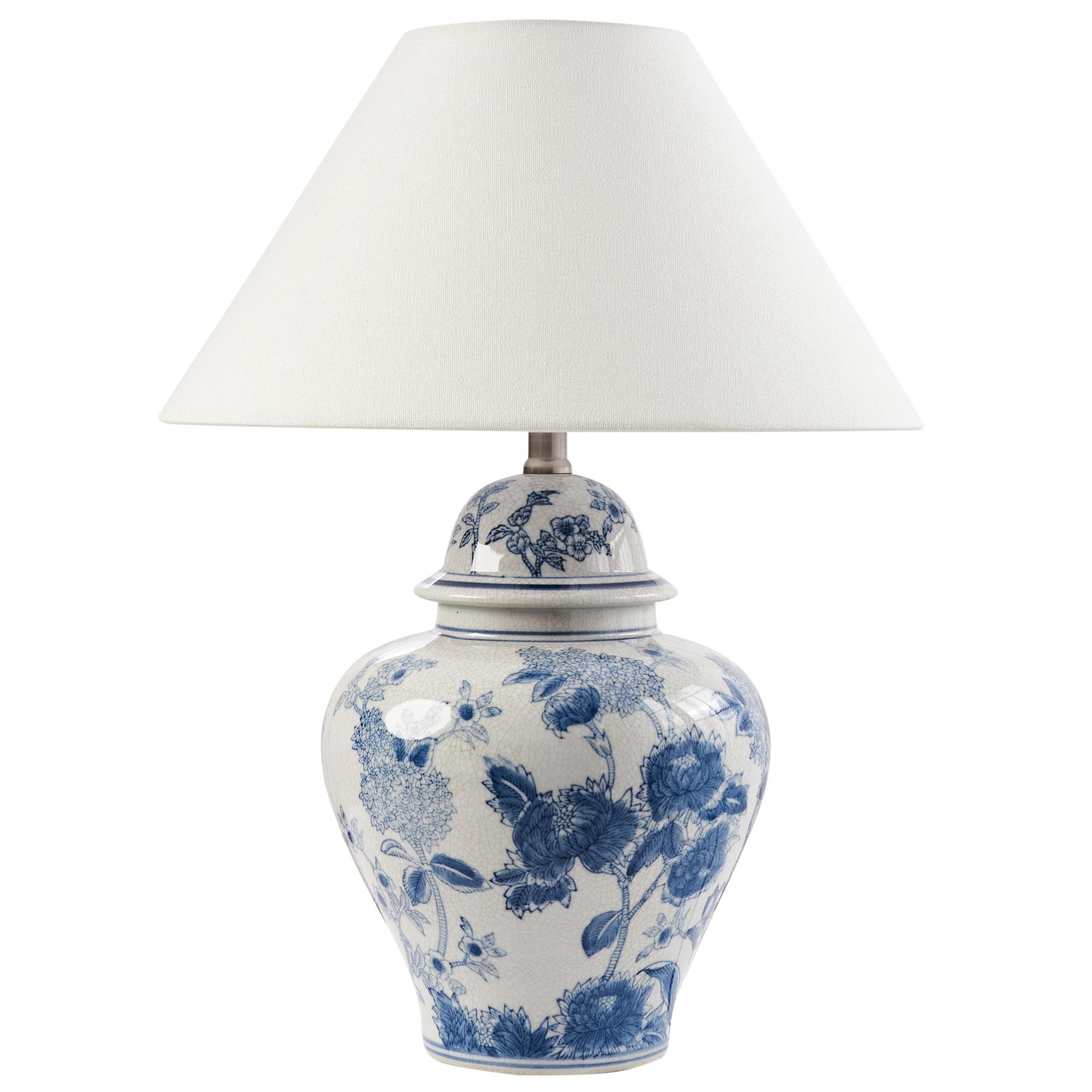 TISCHLAMPE Porzellan Weiß / Blau Sorraia - Weiß, Keramik (40/40/53cm) - Beliani