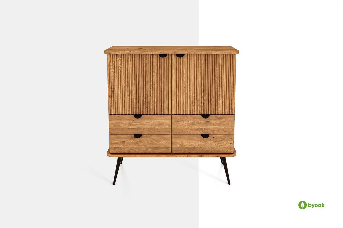 KOMMODE LINA Kernbuche - Kernbuche, Holz (97/102/46cm) - byoak